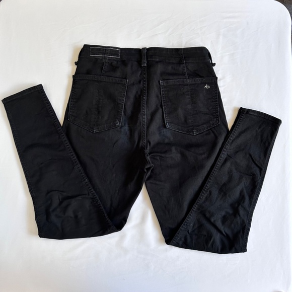 Rag & Bone Nina High-Rise Ankle Skinny Womens Sz 27 Jeans Black Exposed Zipper - Picture 2 of 13